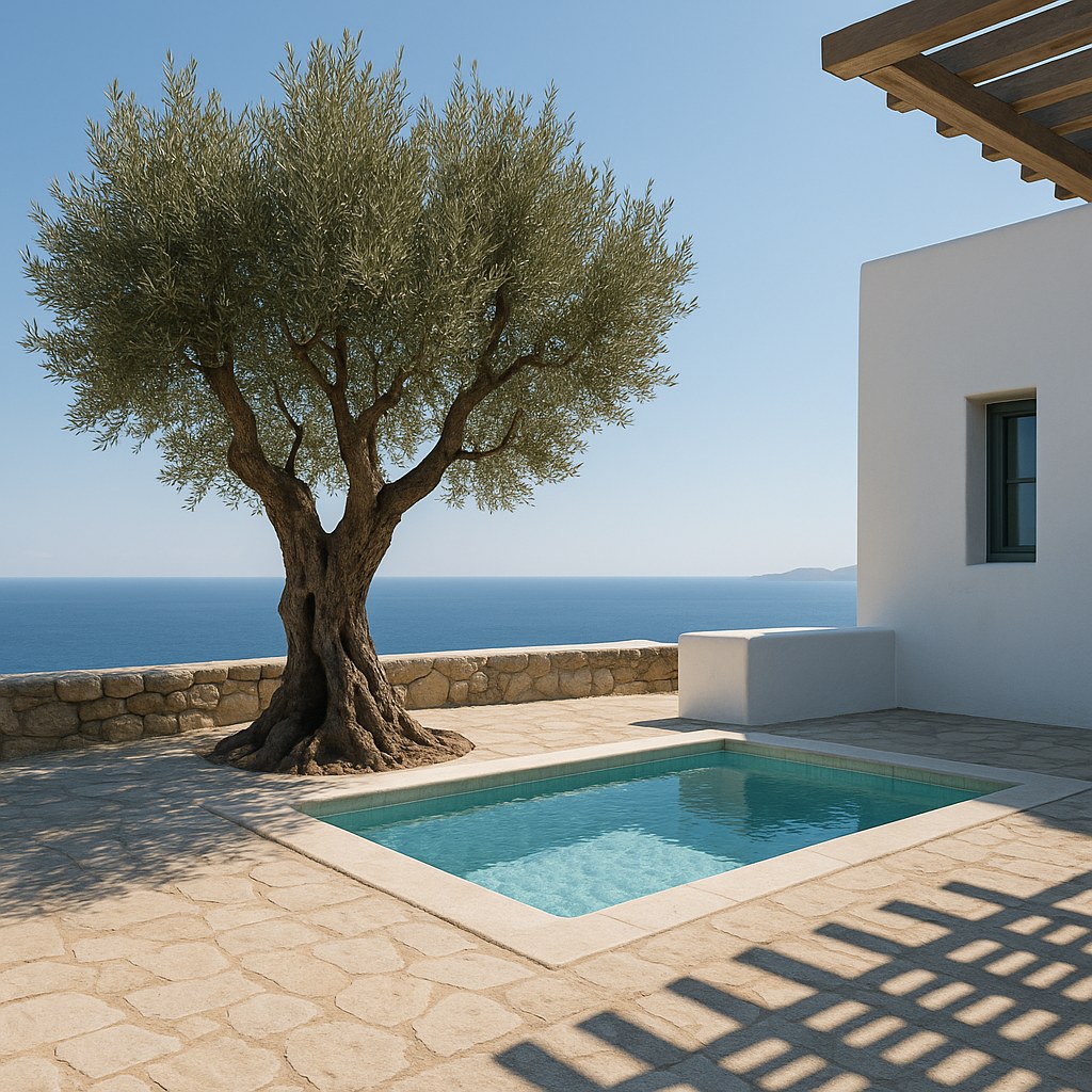 Traditional stone house in the Greek countryside